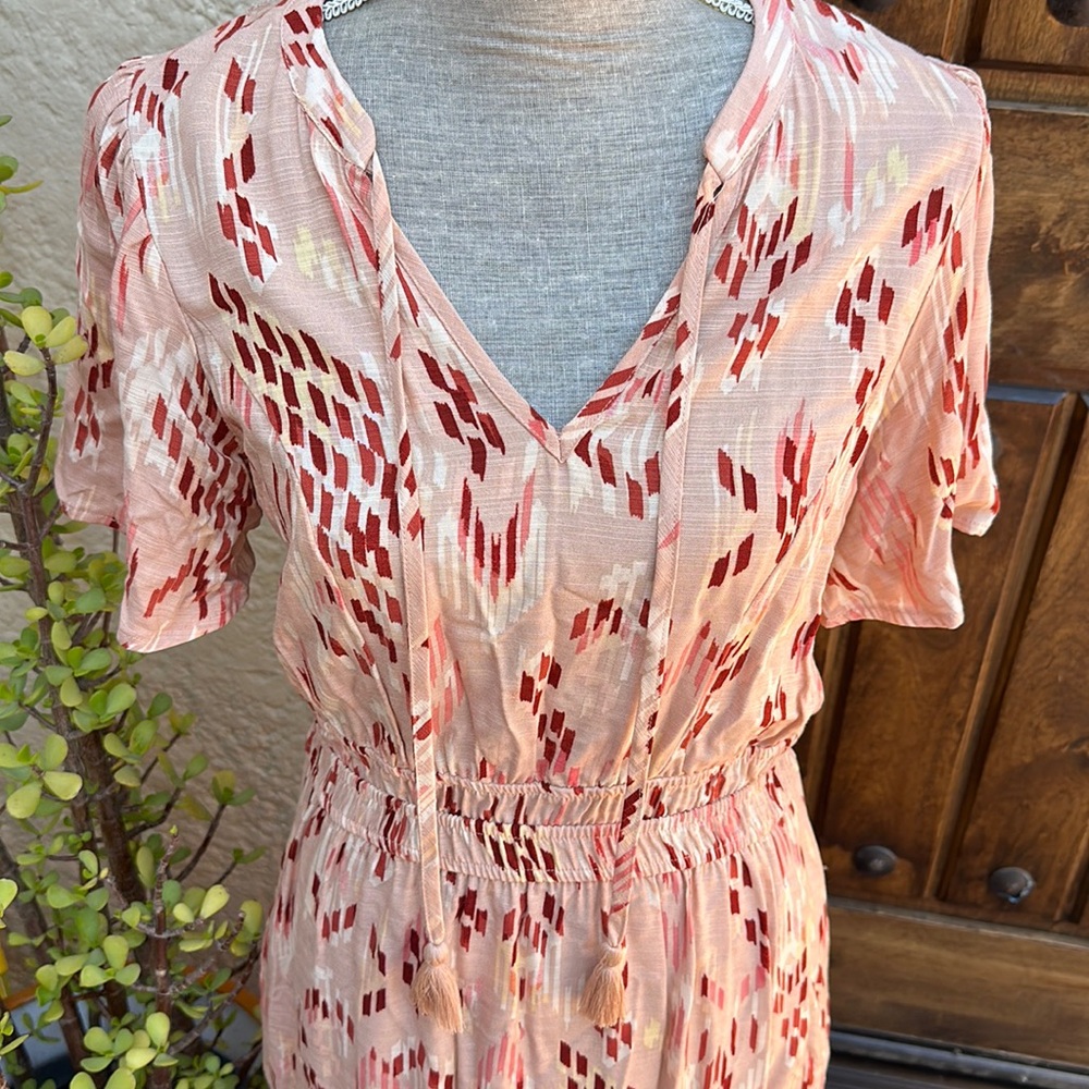 Nude Colored Boho Maxi Dress, S